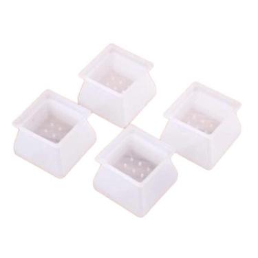 Imagem de Kit 4 Protetor De Silicone Para Pés De Cadeira Mesa Branco - Dexin
