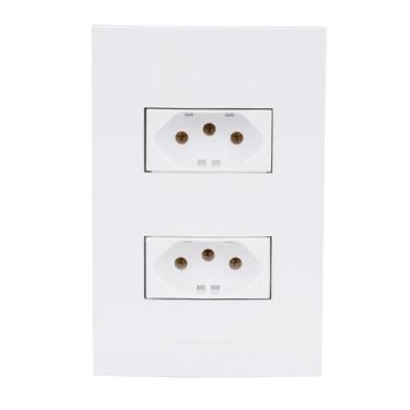 Imagem de Conjunto Tomada Dupla 10A 2P+T 4X2 Branca Inova Pro 85057 - Alumbra