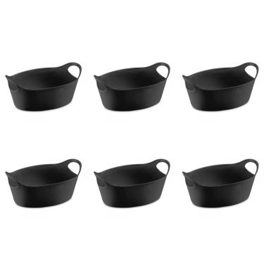 Imagem de Cesta Pao Cestinha Cesto Organizador Preto Bar Petisco 6un