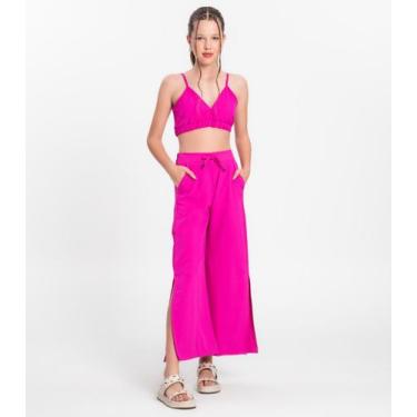 Imagem de Calça Juvenil Feminina Em Crepe Light Minty Rosa, Rosa, 16