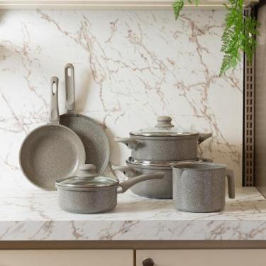 Imagem de Conjunto 6 Panelas de Indução Granito Chef Taupe Alumínio - Lyor