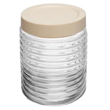 Imagem de Pote com Tampa Plástica Lyor Colmeia 750ml Amarelo Vidro