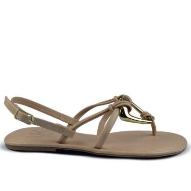 Imagem de Sandália Rasteira Vero K Feminina 95020, 37, Bege