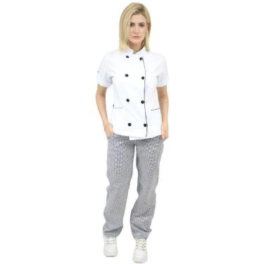 Imagem de Calça Pied Poule Feminina - Calça Cozinheira-Feminino