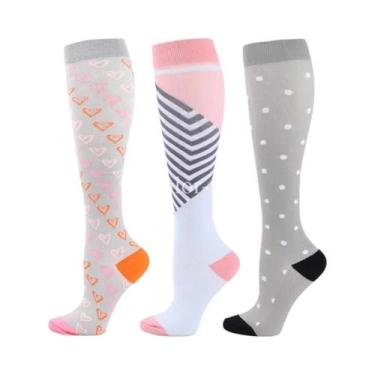 Imagem de Meias De Compressão Para Mulheres E Homens, 3 Pares, 20-30mmHg, Altura