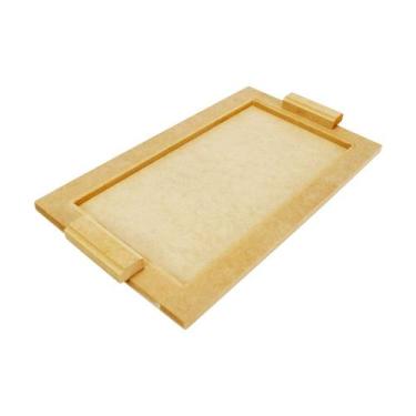 Imagem de Bandeja com Aba com Alça de Madeira Crua Mdf - Medida 37 X 21,5 X 1 Cm