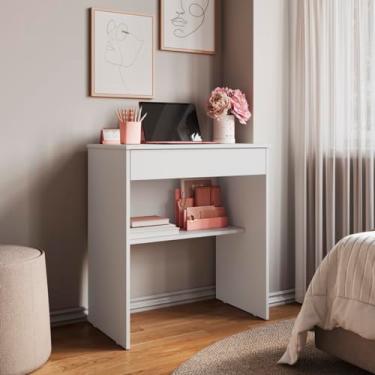 Imagem de Escrivaninha Estudo e Trabalho – Mesa Compacta com Gaveta para Quarto ou Escritório | M...