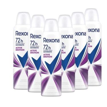 Imagem de Kit 6 Desodorantes Rexona Motionsense Antitranspirante Aerossol Active