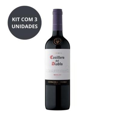 Imagem de Vinho Casillero Del Diablo Merlot 750ml Com 3 Garrafas