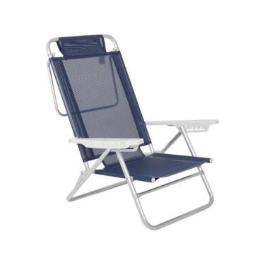 Imagem de Cadeira de Praia Reclinável Alumínio 6 Posições Portátil 120 Kg Summer