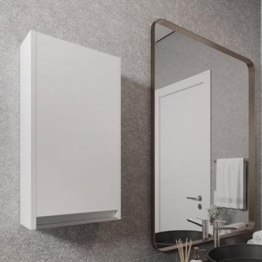 Imagem de Armário Aéreo Estreito 30cm Para Remédios/Banheiro Lavação (Porta Direita, Branco)