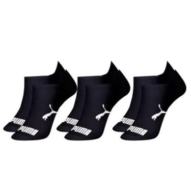 Imagem de Kit 3 Pares Meias Invisível Puma Sapatilha Adulto Original, Preto, 44/