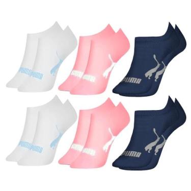 Imagem de Kit 6 Pares Meias Invisível Puma Sapatilha Adulto Original, 34/39, Bra