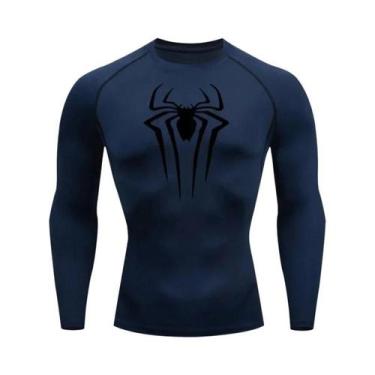 Imagem de Camiseta Masculina De Compressão De Manga Longa Com Estampa De Aranha,
