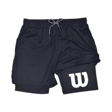 Imagem de Shorts Esportivos Masculinos Dois Em Um Para Academia, Corrida, Treino