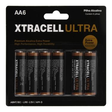 Imagem de Pilha Alcalina Pequena AA com 6 unidades - Xtracell