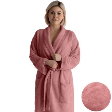 Imagem de Roupão Adulto GG com Bolso Manta Flannel - MORADA DOS ENXOVAIS, Rosa