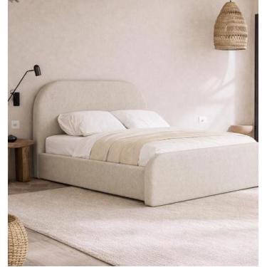 Imagem de Cama de Casal Valentina 1.40m Estofada Design Luxuoso Linha Alta - Lon