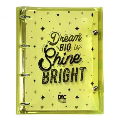 Imagem de Fichário Argolado 192 Folhas Bubble - Dac Amarelo Neon