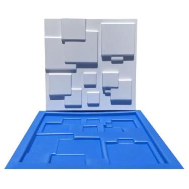 Imagem de Forma Gesso Plástico e Borracha Placa 3D - Mosaico Liso - Xmoldes