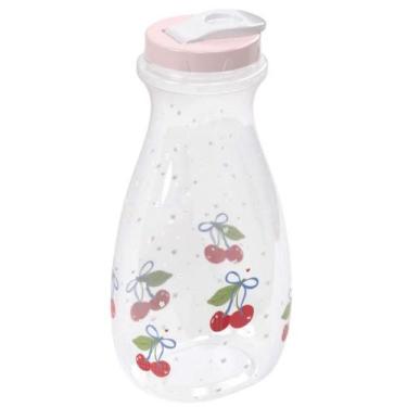 Imagem de Garrafa de Água e Suco Paris decorada 1,9 litros rosa Plasutil ref.643