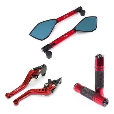 Imagem de Kit Manete Manopla Retrovisor Cb250 Twister Cb300 Titan Fan - NoBrand,