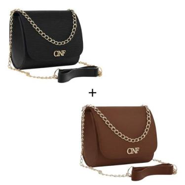 Imagem de Bolsa Transversal Feminina Kit 2 Peças Tira Colo Corrente - CF Ecommer