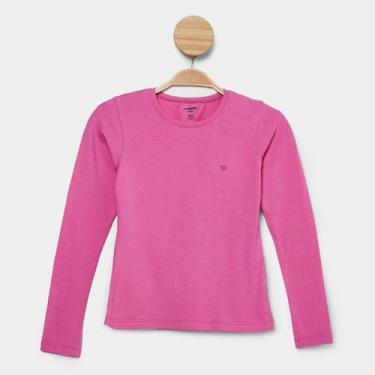 Imagem de Blusa Infantil Manga Longa Hering Casual Menina, Rosa claro, 10A
