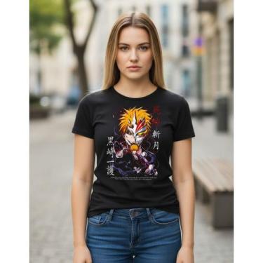 Imagem de Camiseta Baby Look Anime Bleach 100% Algodao Ichigo Kurosaki - NoBrand