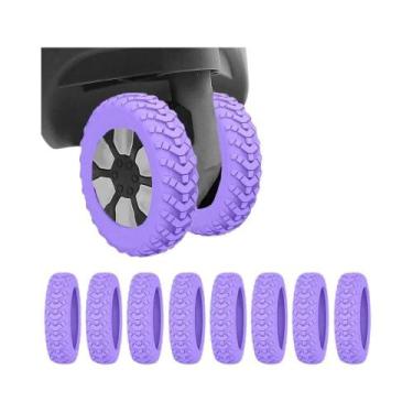Imagem de Protetor De Rodas De Silicone Para Bagagem, 8 Peças, Textura Espessa, 