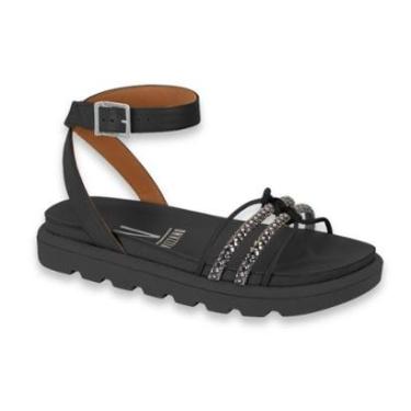 Imagem de Papete Feminina Vizzano Pelica c/ Strass Preto/Black Diamond Ref: 6459.129-Feminino