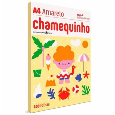 Imagem de Papel chamequinho a4 amarelo 75g 100fl chamex