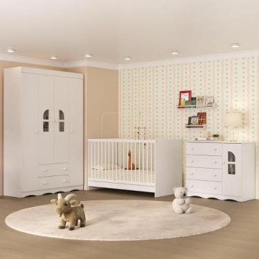 Imagem de Quarto De Bebê Completo Com Berço 3 Em 1 Para Colchão 130x60cm Liz Mul