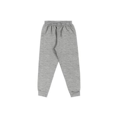 Imagem de Calça Moletom Cinza Marinho Menino Infantil Elian, M, Cinza