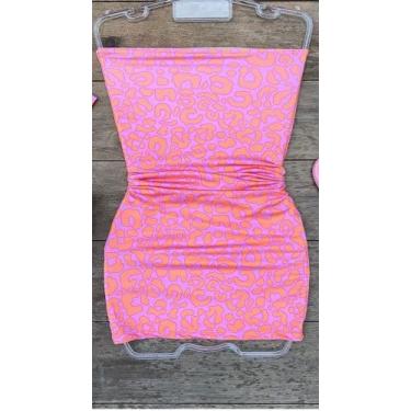 Imagem de Vestido feminino rosa com estampa de onça, sem alça TAM M - Jessica mo