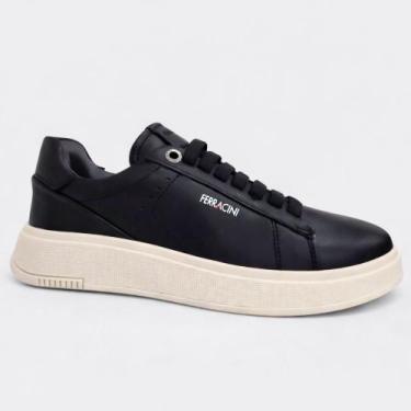 Imagem de Sapatênis Couro Ferracini Logan 9312 678A Preto Masculino, 44