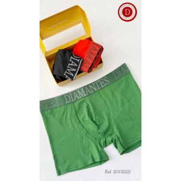 Imagem de Kit 3 cuecas boxer adulto Diamantes Lingerie TAM P