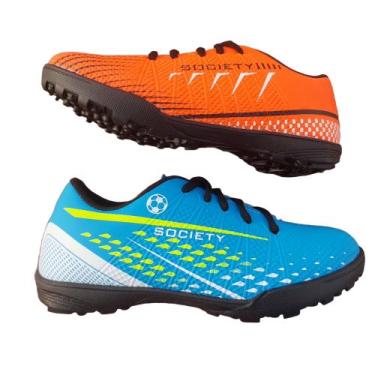 Imagem de Tenis Chuteira Infantil futebol menino Society - Nacshoes, Laranja, 27