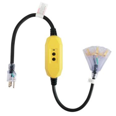 Imagem de Cabo de extensão EP de 3 pés com 3 saídas 12/3 SJTW 15A/125V listado p