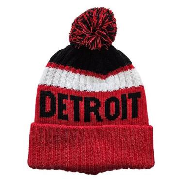 Imagem de Gorro de tricô com pompom, aba dobrada, para o inverno, fãs de esporte
