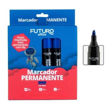 Imagem de Caixa Com 10 Unidades Marcador Permanente Chanfrado 4 Cores - Futuro O