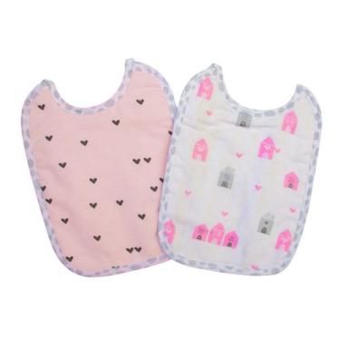 Imagem de Babador Para Bebe Impermeável Menina Flanela 2 Unidades 100% Algodão I