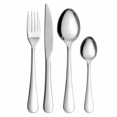 Imagem de Conjunto 16 Talheres Inox Aco 18/0 com Faca de Churrasco e Cabo Anatomico