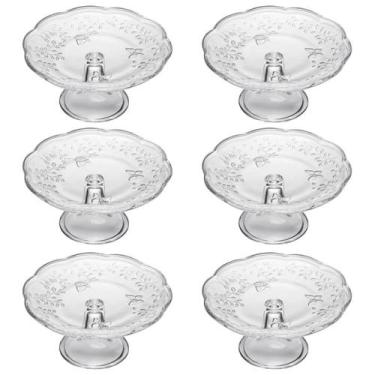 Imagem de 6 Boleiras Cristal 19cm Pratos com Pé Lyor New Butterfly Tortas Buffet