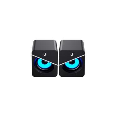 Imagem de Caixa de Som Gamer Rise Mode Mad Sound 01, 6W, Led Azul, Conexão USB e P2, Preto - RM-SPMA-01-BB