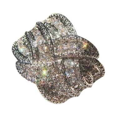 Imagem de Anel De Dedo Feminino Multicamadas Com Zircônia Cruzada, Joia De Moda 