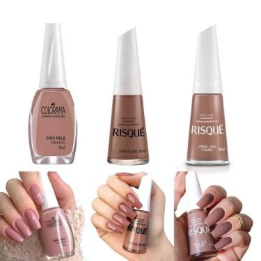 Imagem de Kit Esmalte Impala Colorama Risqué Cores Nude Cremosas para Unhas - Im