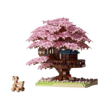 Imagem de Conjunto De Blocos De Montar Árvore De Cerejeira Com Luzes, Modelo Cas
