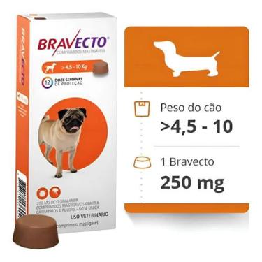 Imagem de Antipulga Carrapato Bravecto 250 Mg Cães De 4,5 Kg A 10 Kg - Congratul