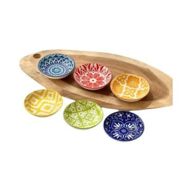 Imagem de Prato De Cerâmica Mandala Boho Para Armazenamento De Anéis, Brincos E 